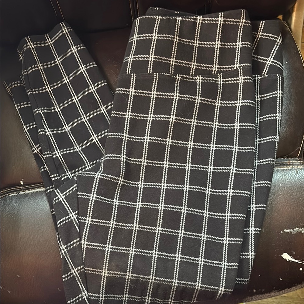 Black and White Checkered Men's Pants